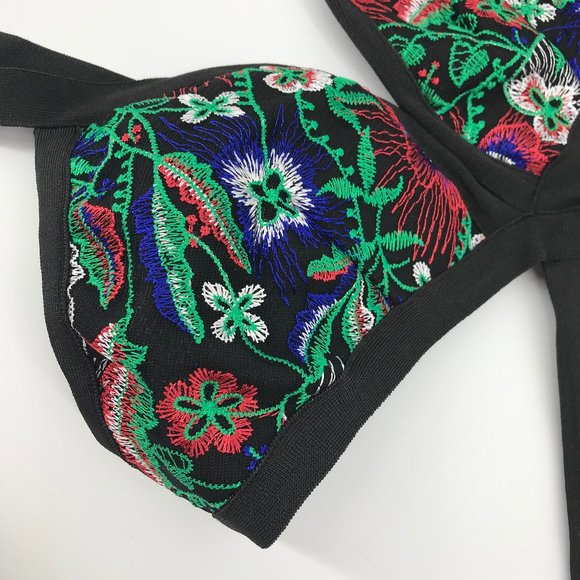 Vibrant Floral Embroidered Mesh Monokini One-Piece - Picture 6 of 13